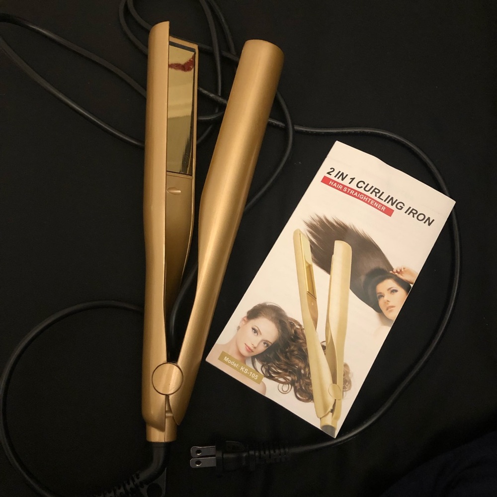 2-in-1 hair straightener and curling iron